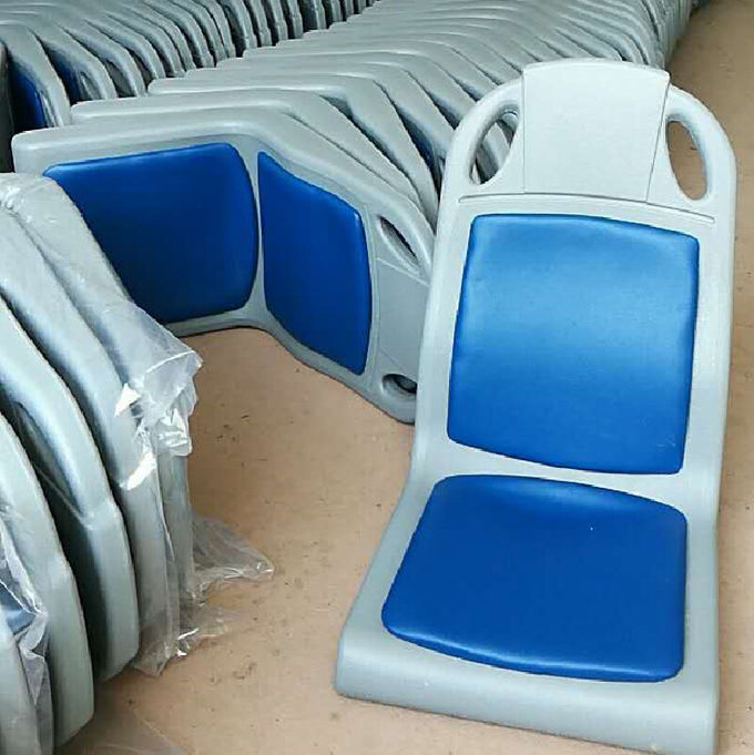 Blue Plastic Bus Seats With Cushion Boat Seat Environmental Injection Molding